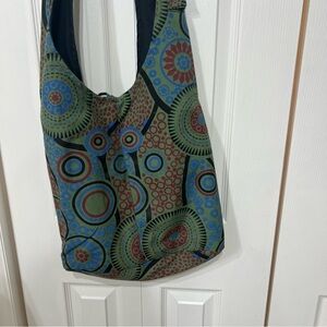 Shangri-La Nook Hobo Hippie Bohemian crossbody Bag Large Zip Nepal NWOT